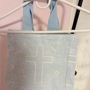 NWT Reusable Tote Blue with White Cross-Perfect Gift Bag for First Communion